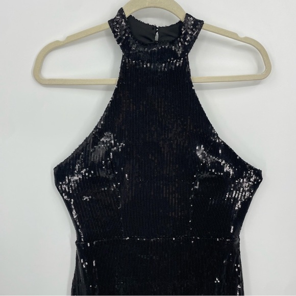 NWT Forever 21 sequin mini dress Size S black high neck sleeveless - Picture 4 of 13